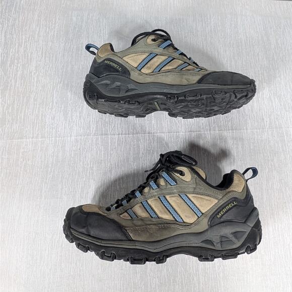 Merrell 45 Degree Hiking Boots Womens Size 9 Blade Grey/Light Blue Lace Up - Picture 5 of 7